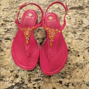 ISOLA  magenta jeweled sandal sz 7 NEW